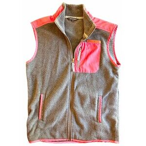 Simply Southern Mens Full Zip Fleece Vest w/ Pockets Gray Size S